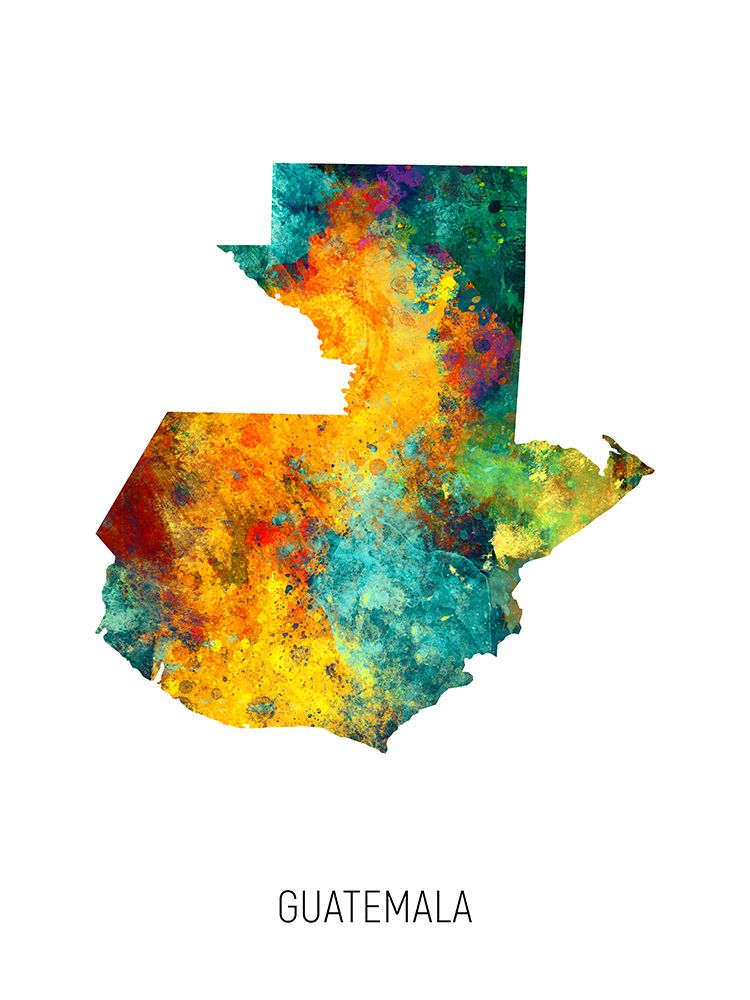 Guatemala Watercolor Map