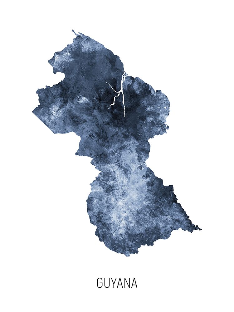 Guyana Watercolor Map