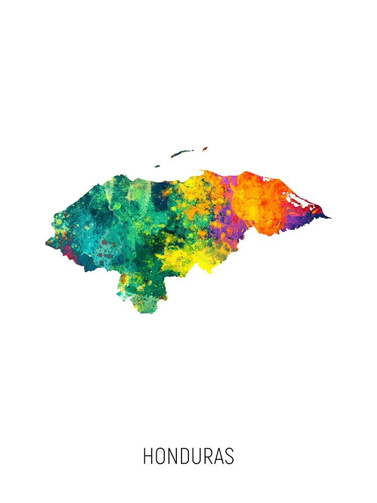 Honduras Watercolor Map
