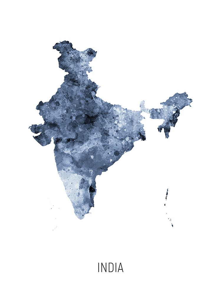 India Watercolor Map