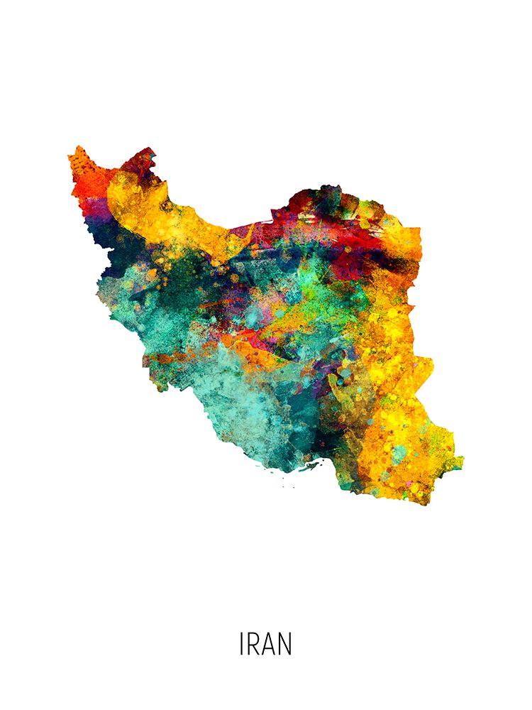 Iran Watercolor Map
