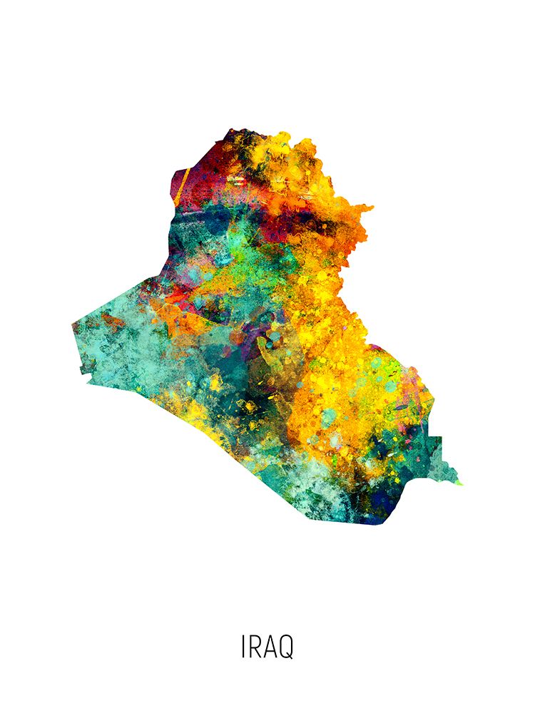Iraq Watercolor Map