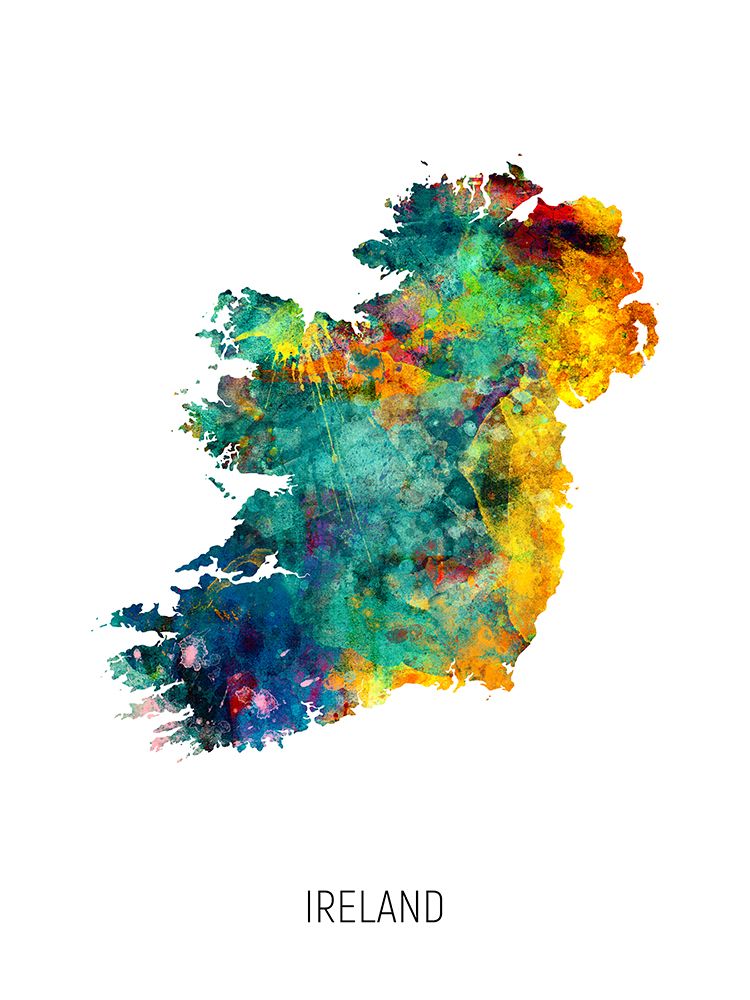 Ireland Watercolor Map