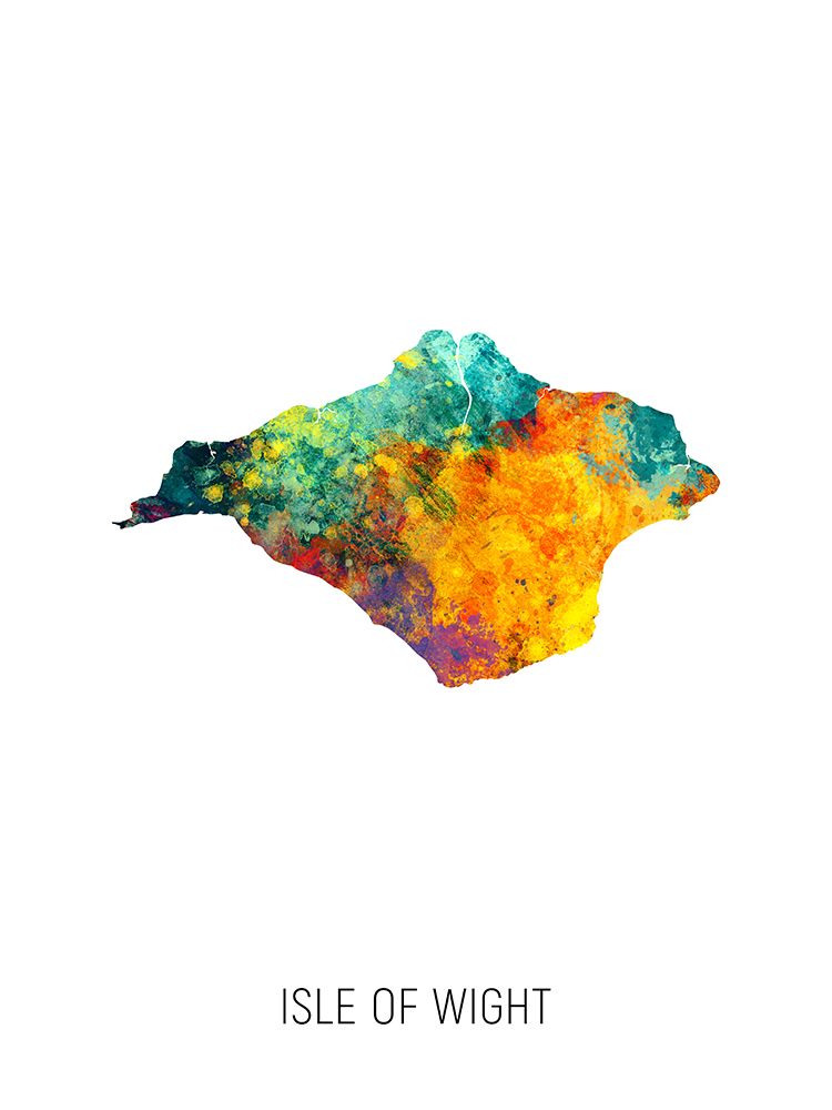 Isle of Wight Watercolor Map