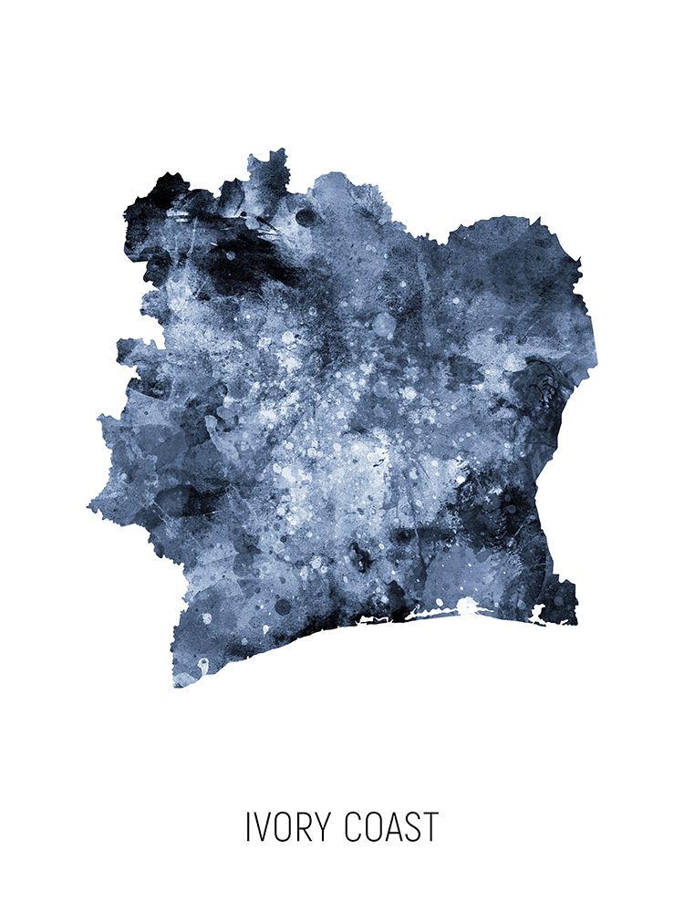 Ivory Coast Watercolor Map