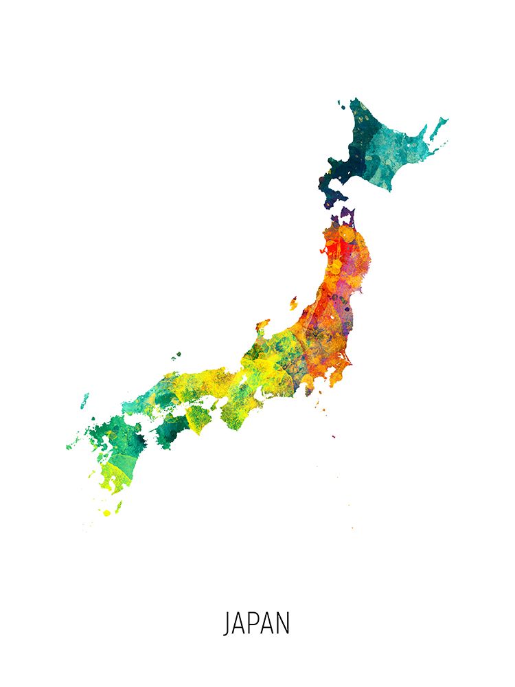Japan Watercolor Map