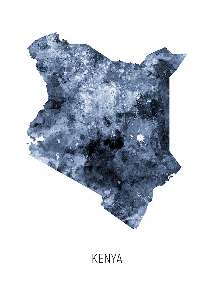 Kenya Watercolor Map