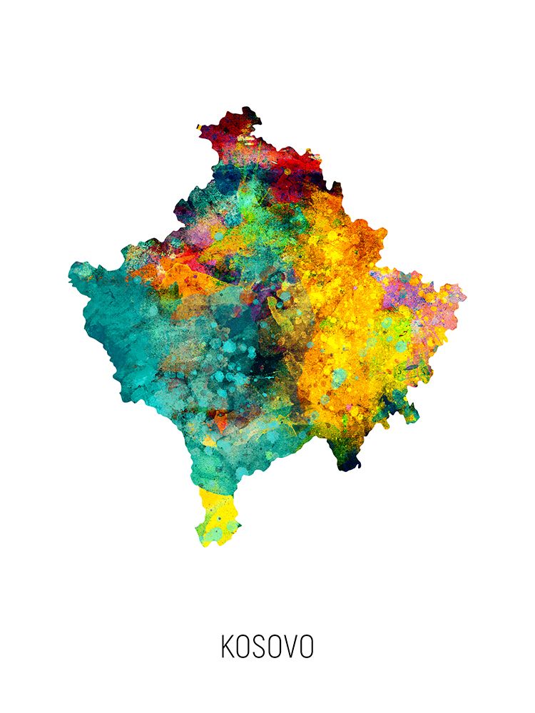 Kosovo Watercolor Map