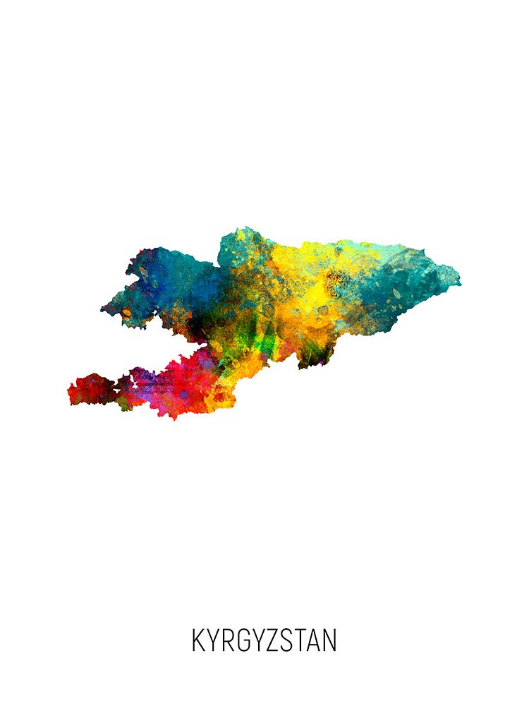 Kyrgyzstan Watercolor Map