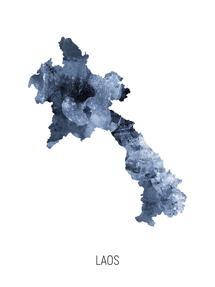 Laos Watercolor Map