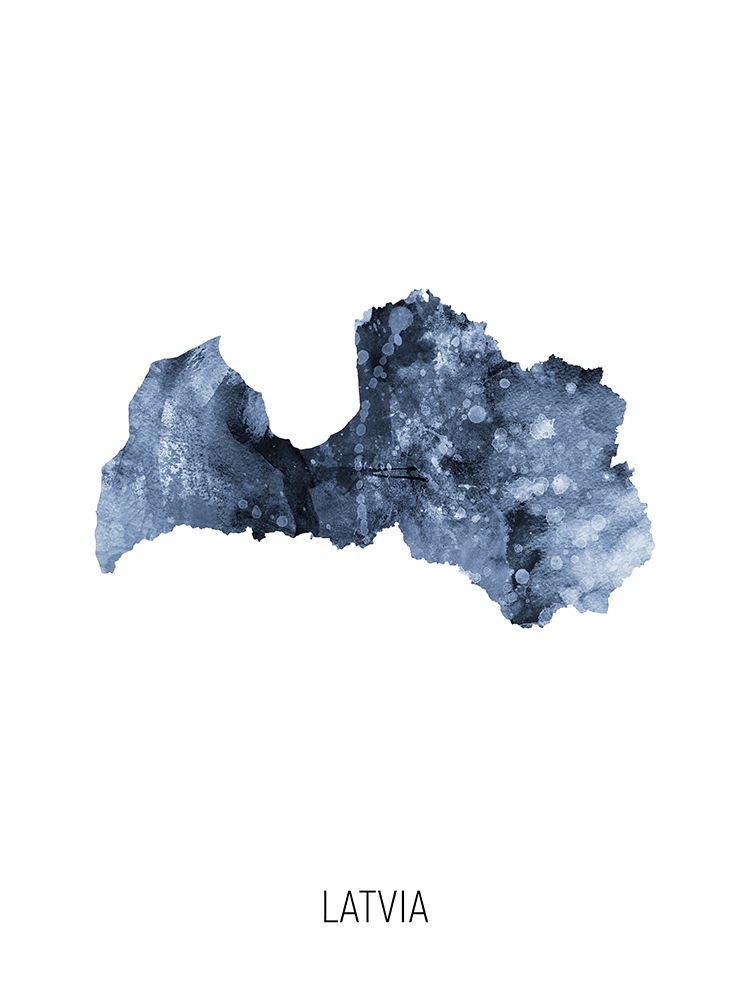 Latvia Watercolor Map