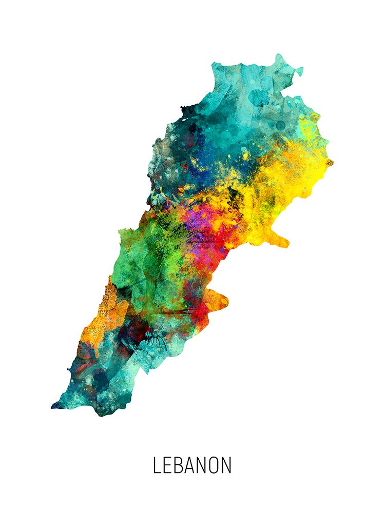 Lebanon Watercolor Map