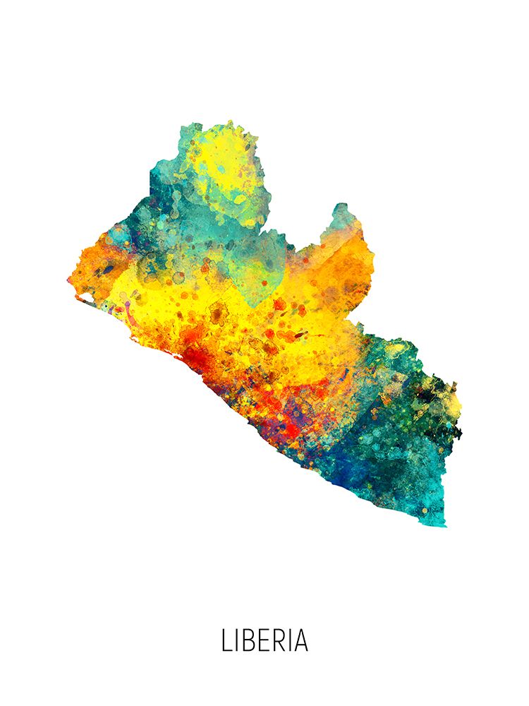 Liberia Watercolor Map