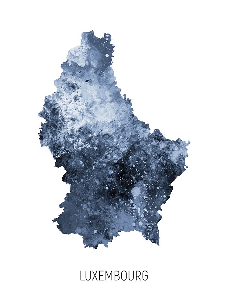 Luxembourg Watercolor Map