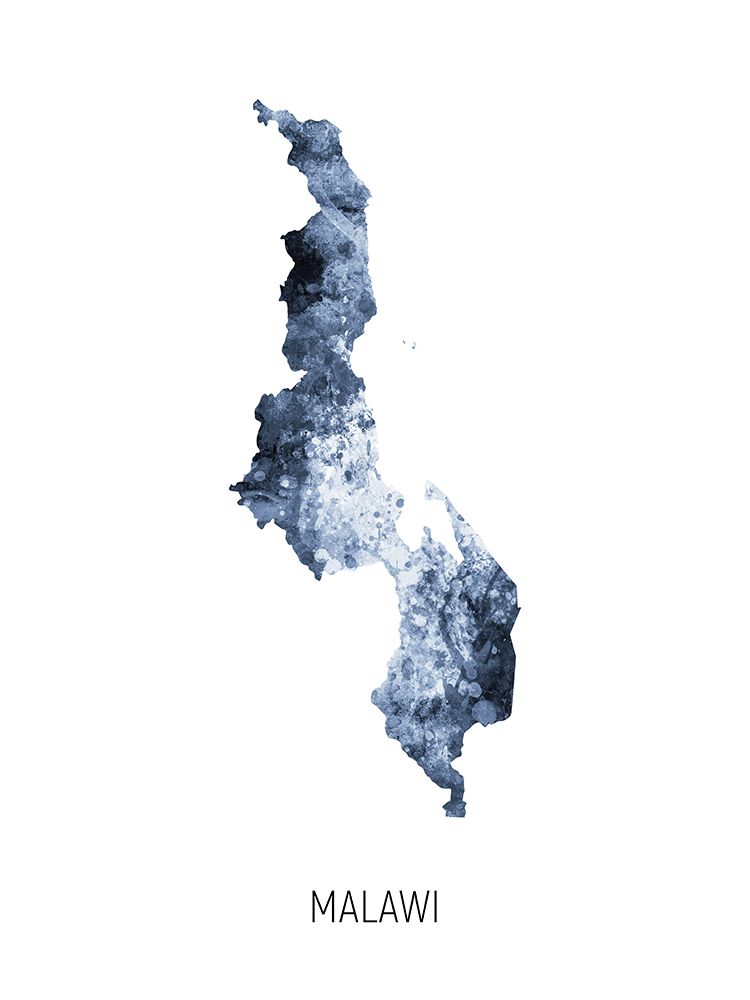 Malawi Watercolor Map