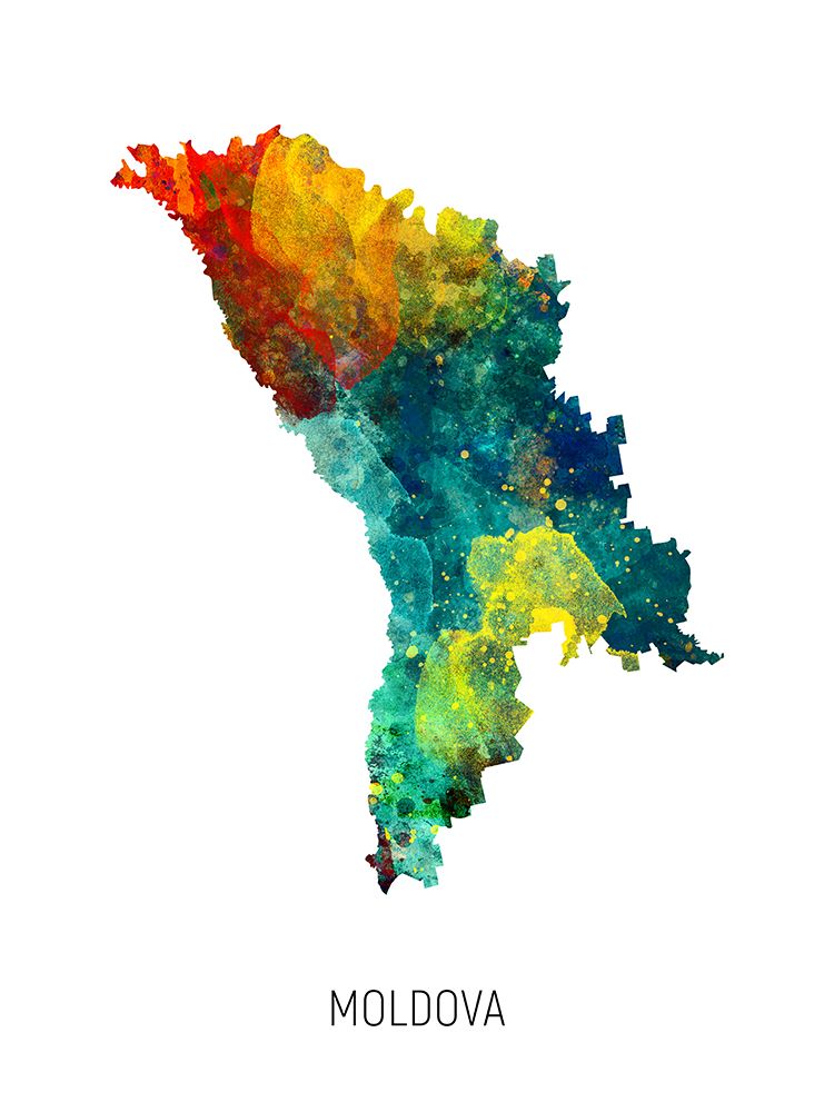 Moldova Watercolor Map