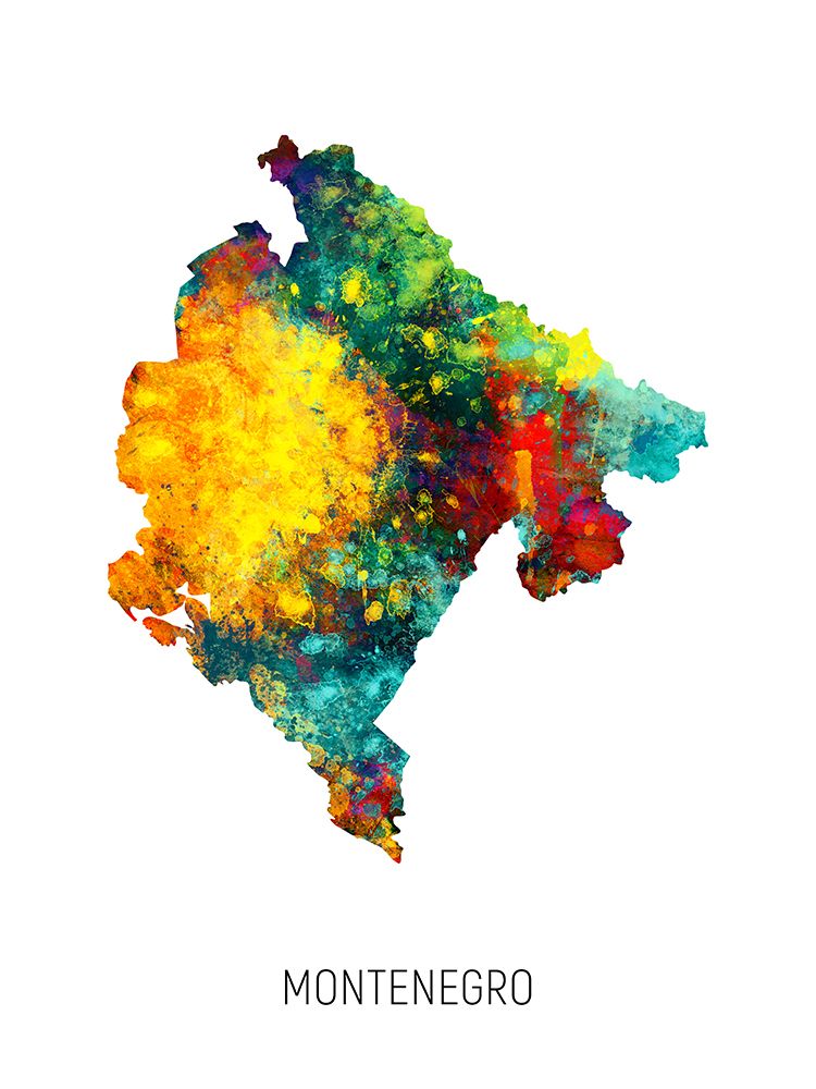 Montenegro Watercolor Map