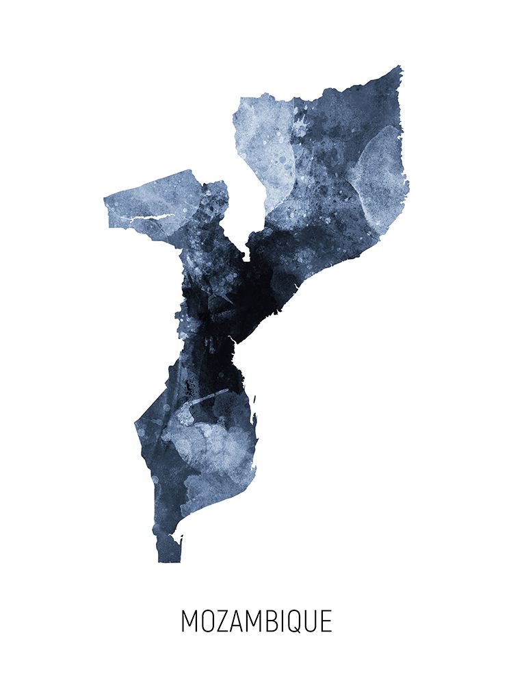 Mozambique Watercolor Map