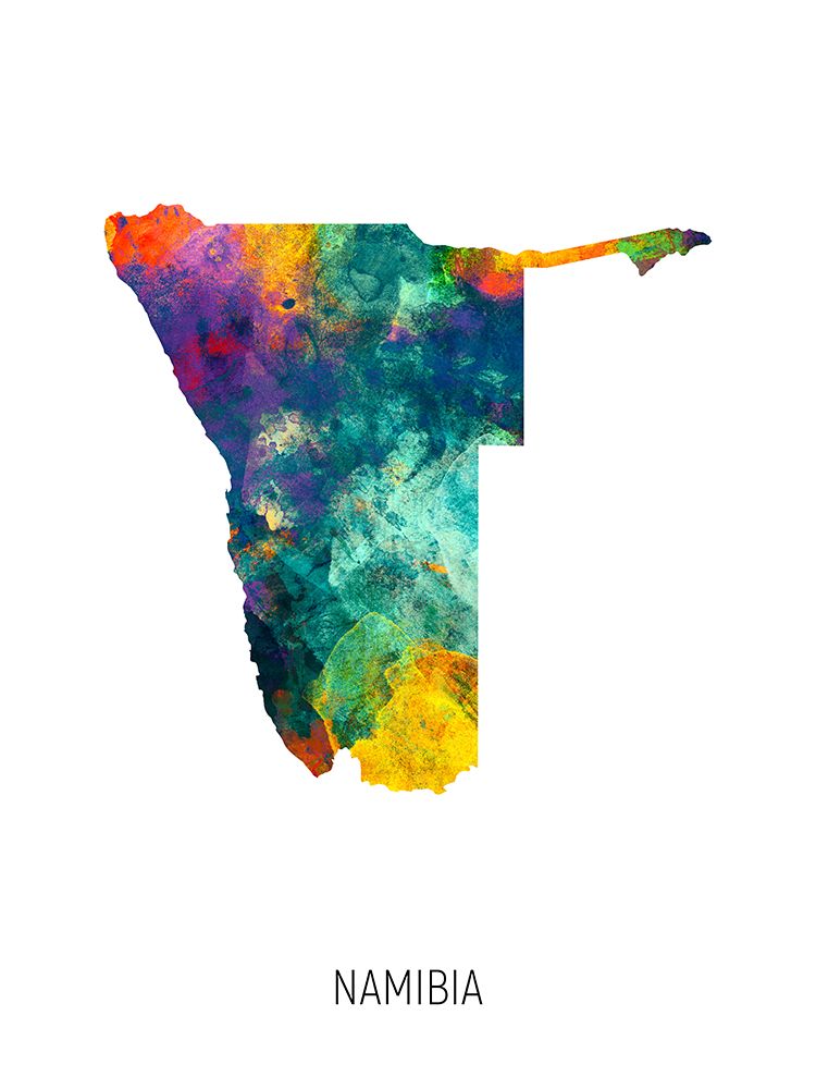 Namibia Watercolor Map