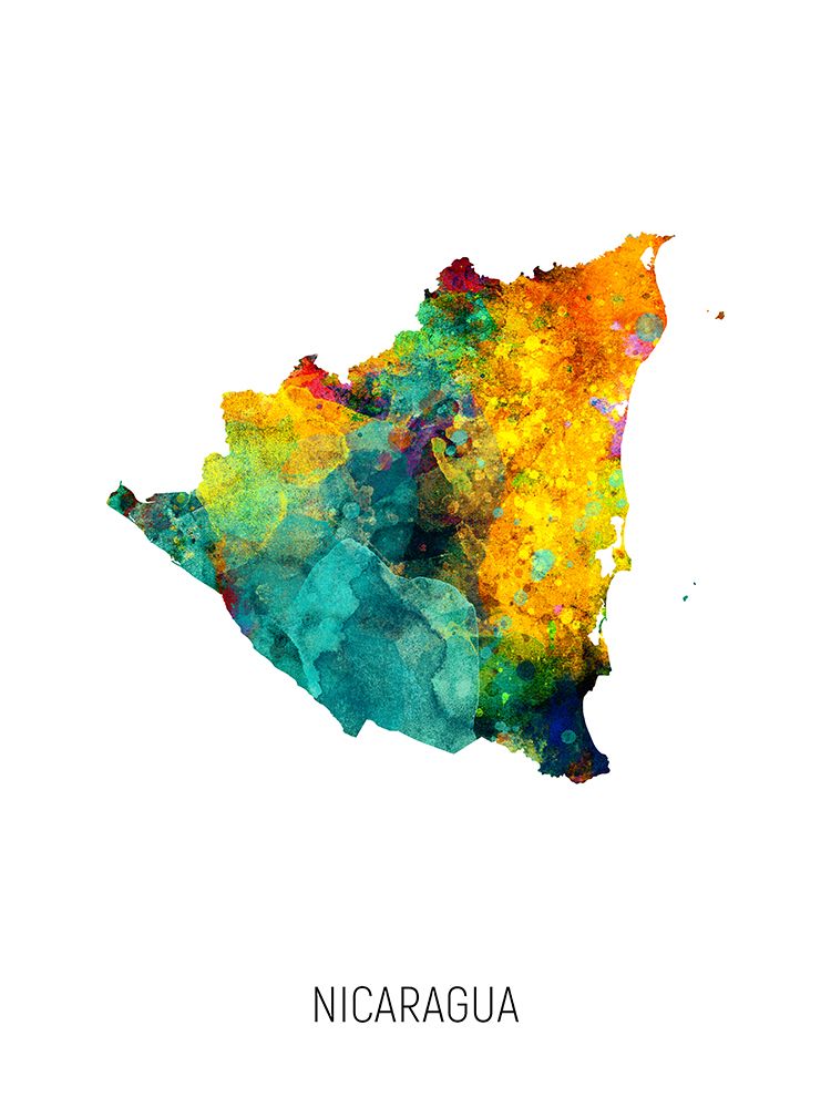 Nicaragua Watercolor Map