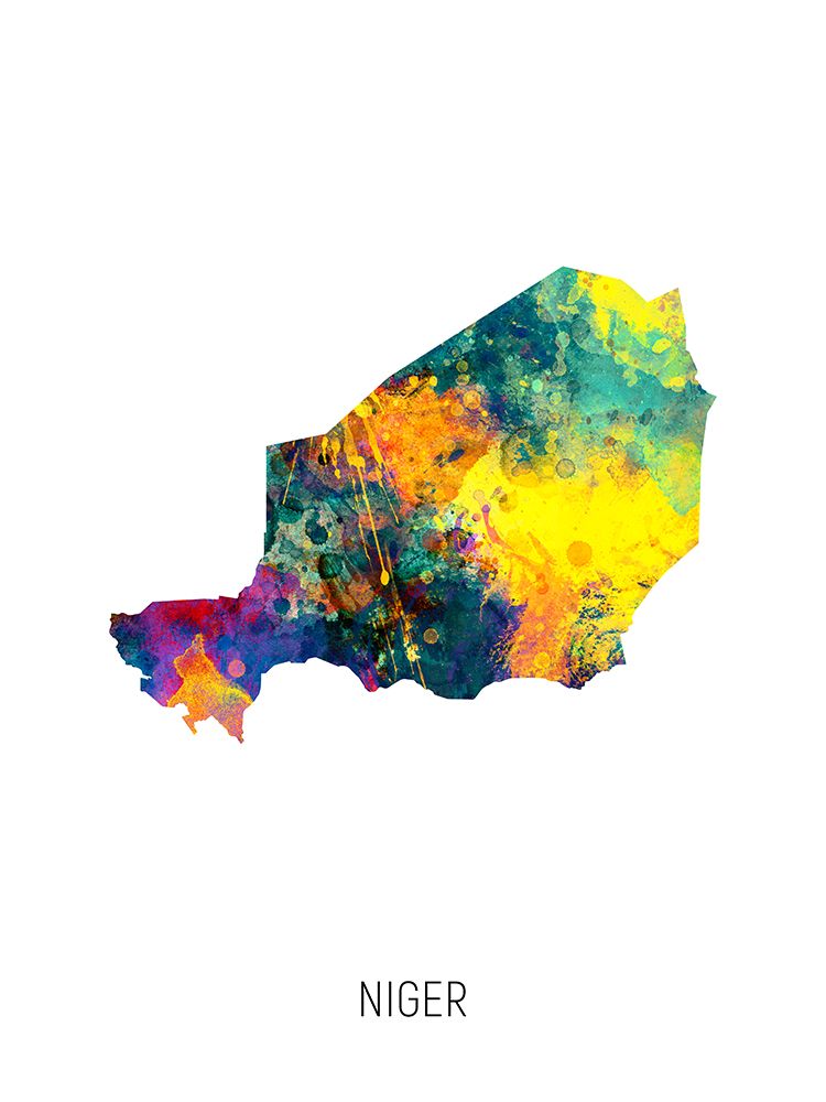 Niger Watercolor Map