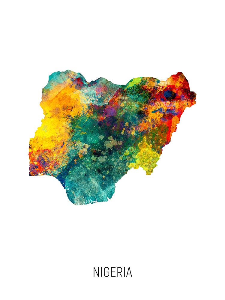 Nigeria Watercolor Map