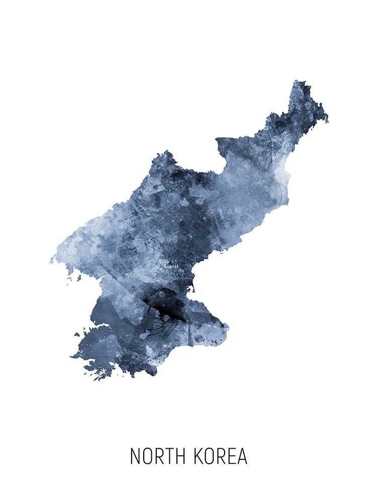 North Korea Watercolor Map