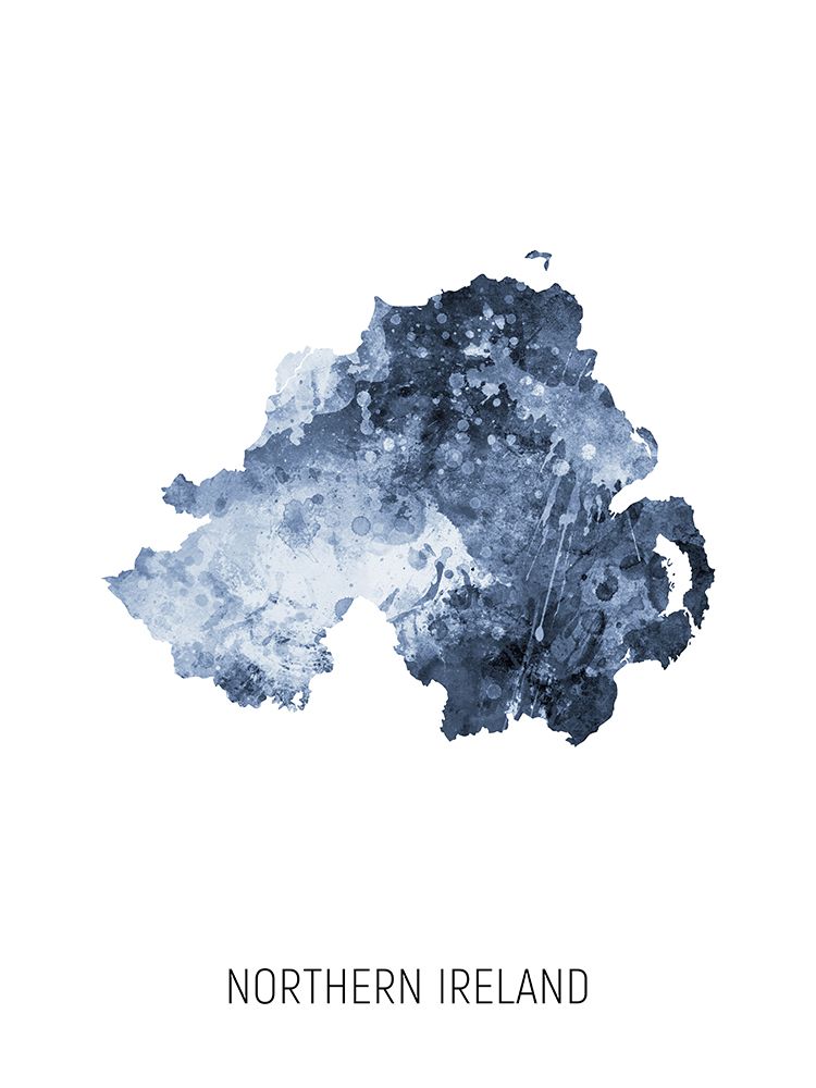 Northern Ireland Watercolor Map