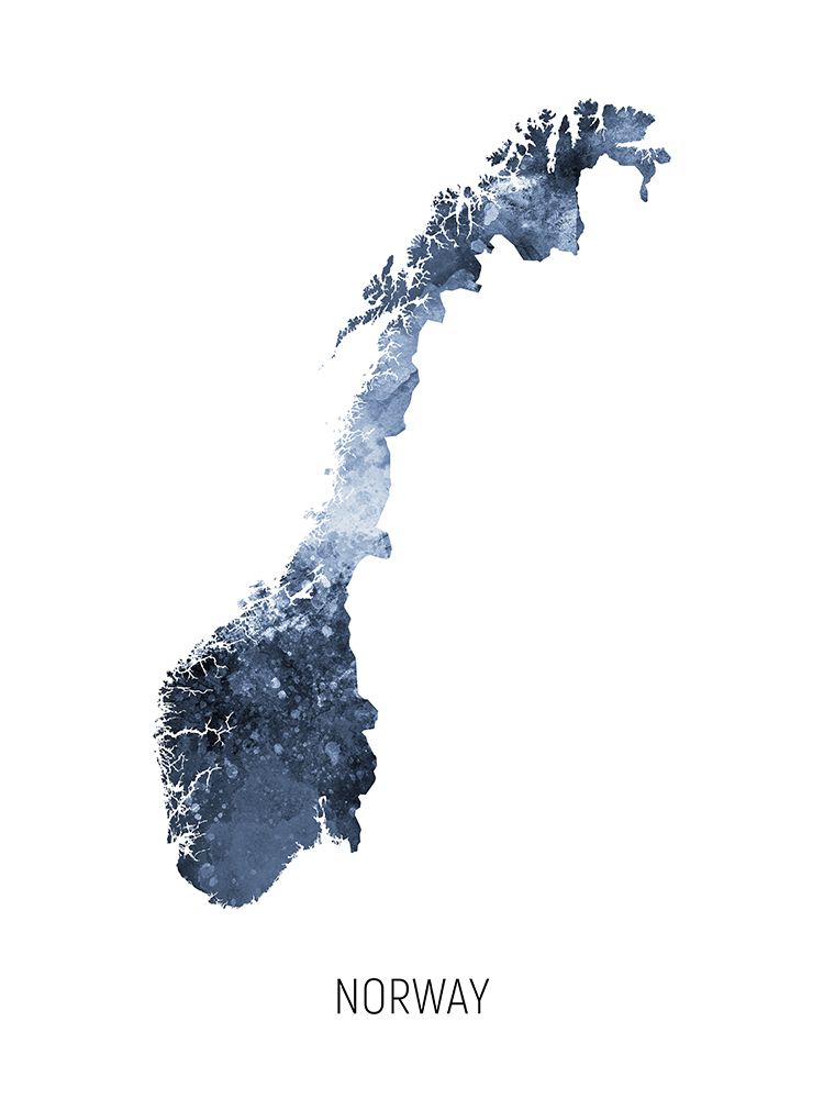 Norway Watercolor Map