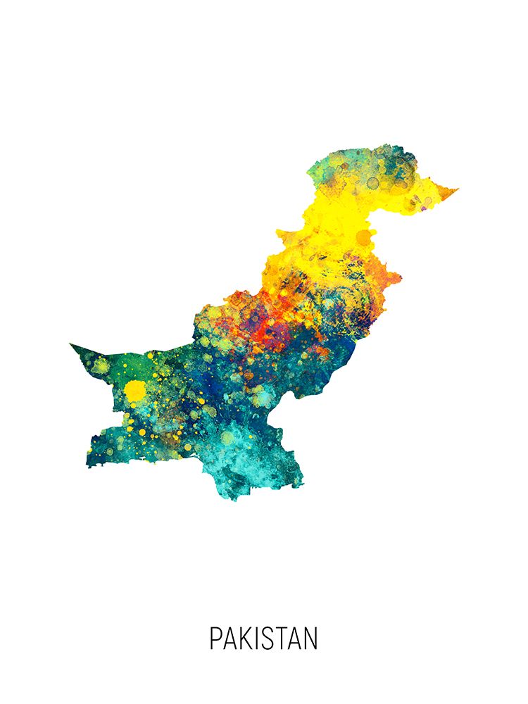 Pakistan Watercolor Map