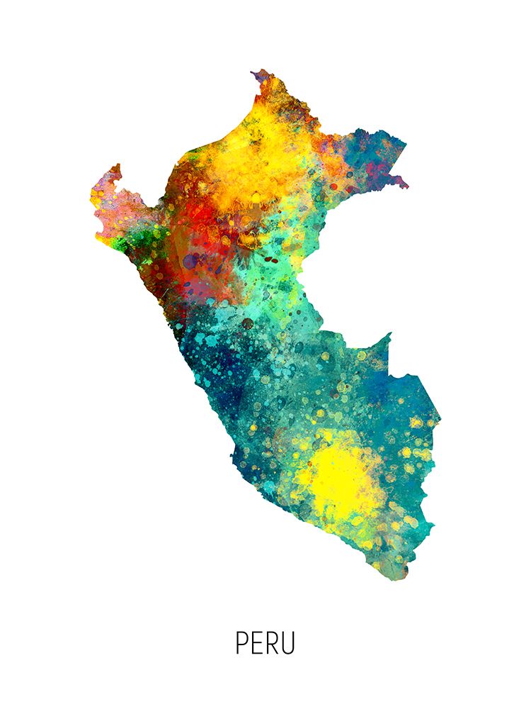 Peru Watercolor Map