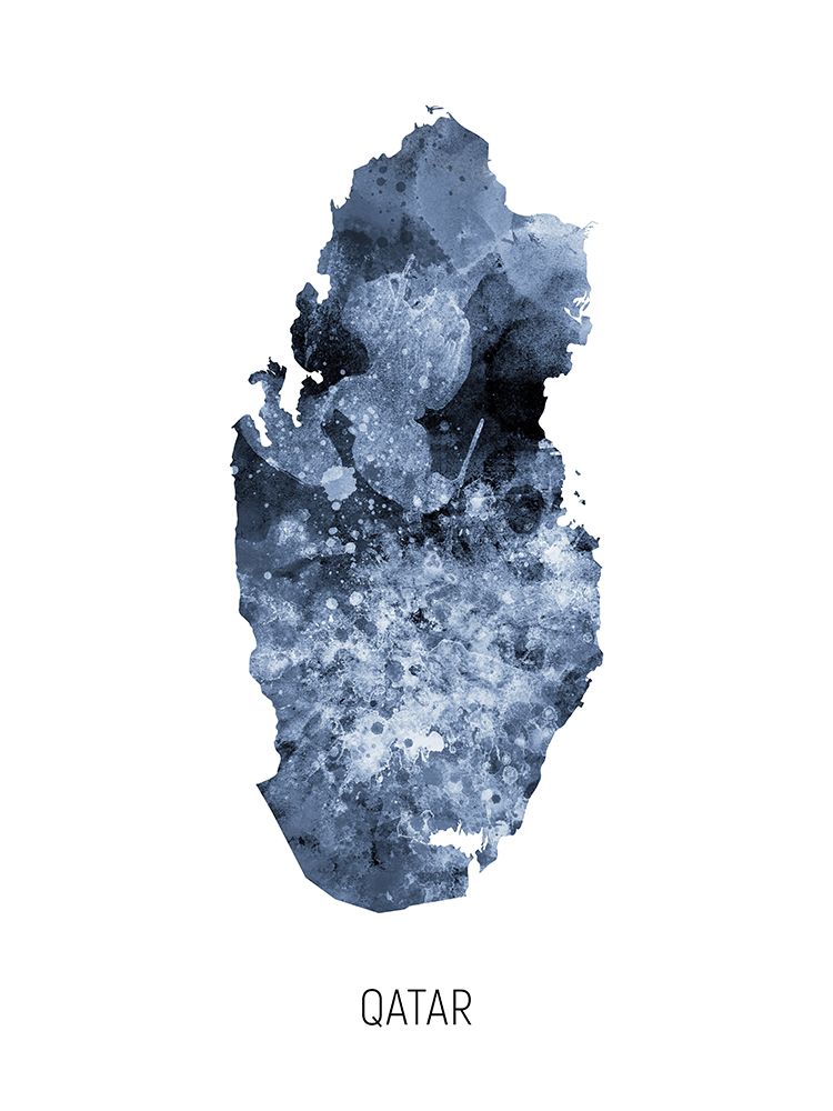 Qatar Watercolor Map