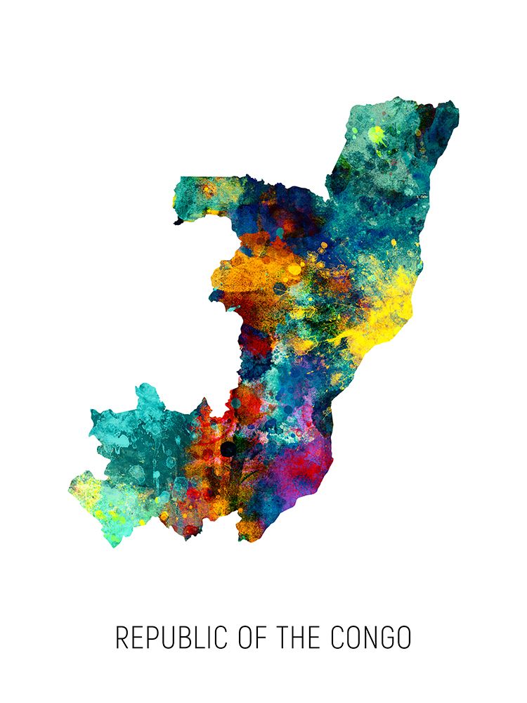 Republic of the Congo Watercolor Map