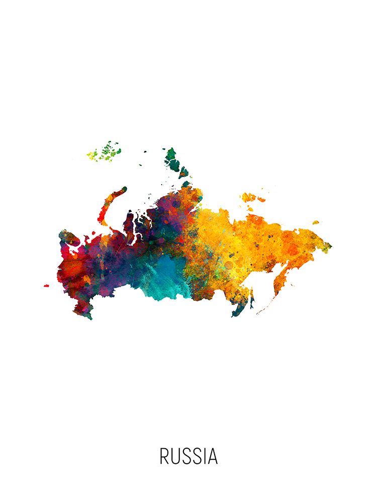 Russia Watercolor Map