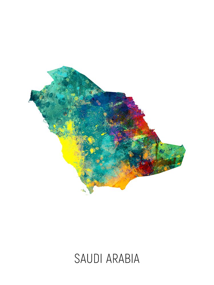 Saudi Arabia Watercolor Map