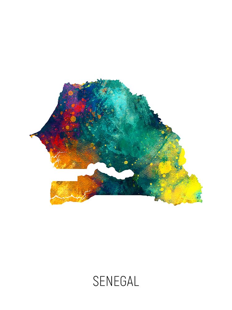 Senegal Watercolor Map