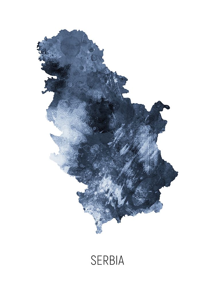Serbia Watercolor Map