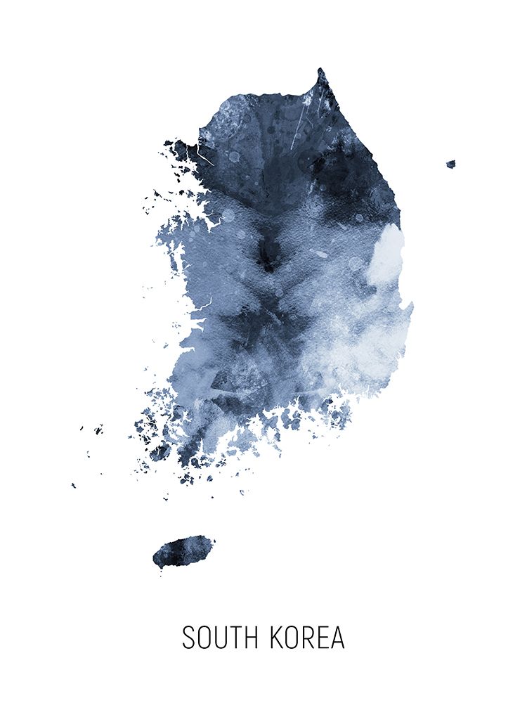 South Korea Watercolor Map
