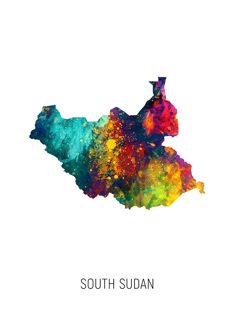 South Sudan Watercolor Map