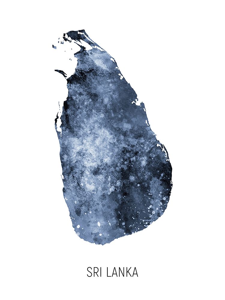 Sri Lanka Watercolor Map