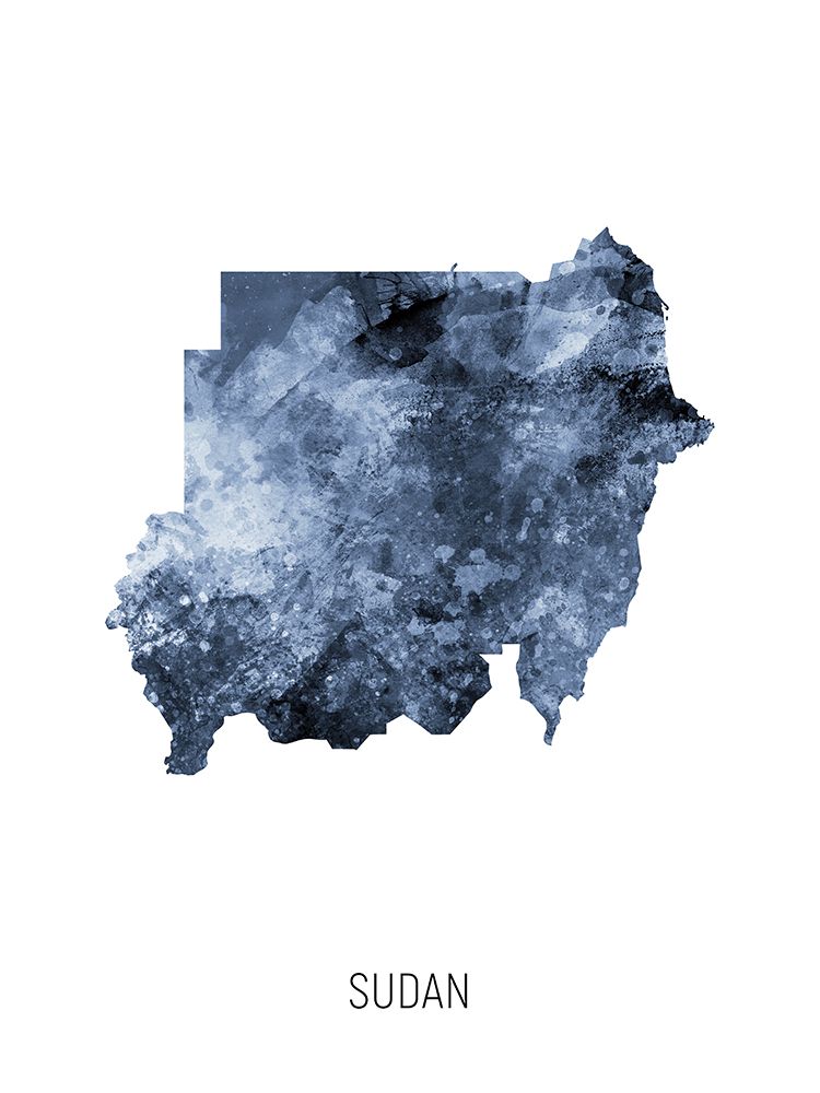 Sudan Watercolor Map
