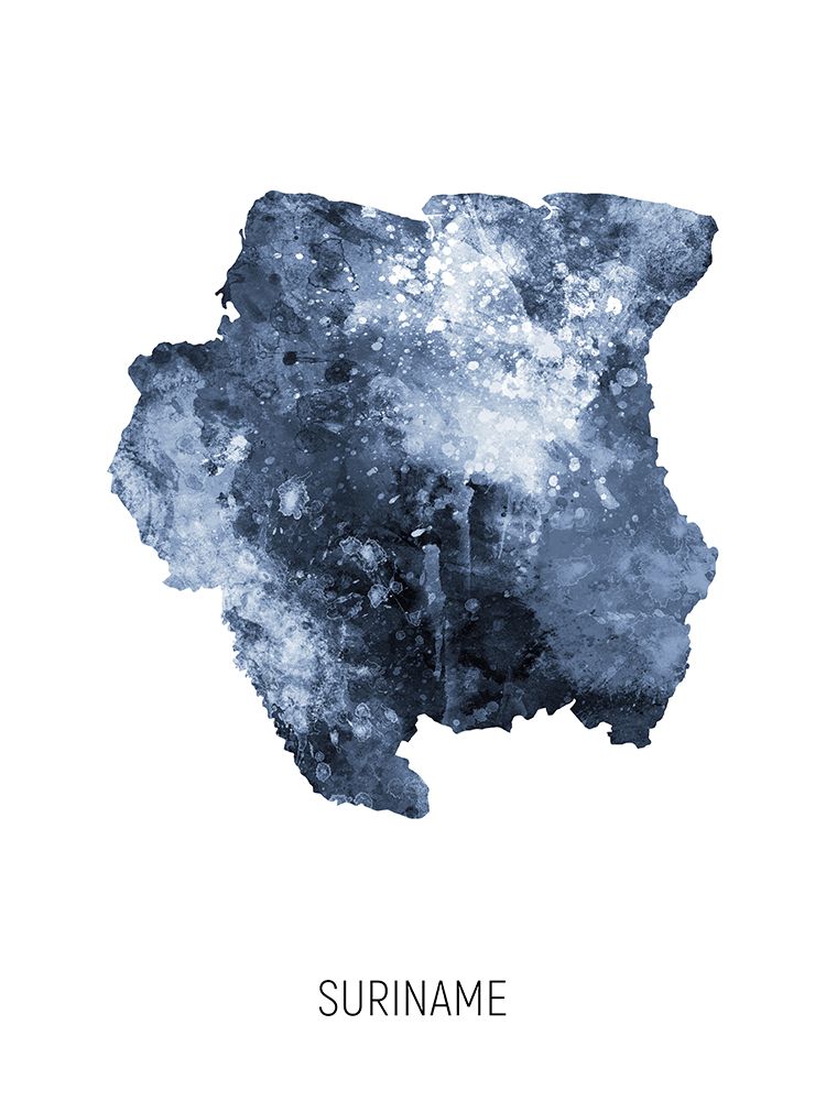 Suriname Watercolor Map