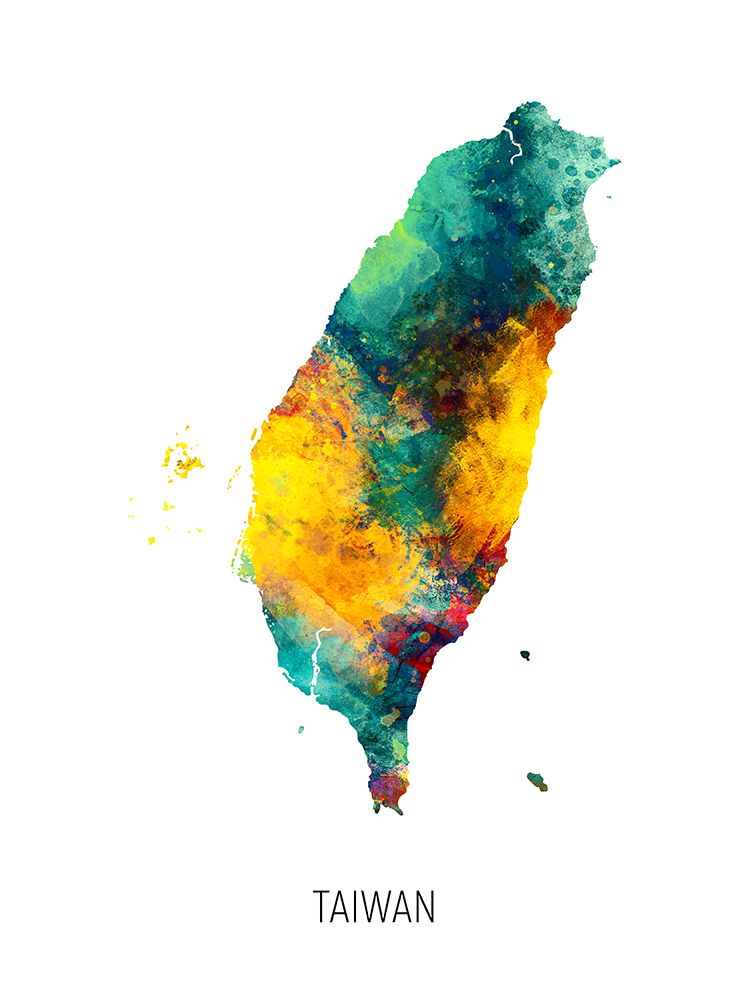 Taiwan Watercolor Map