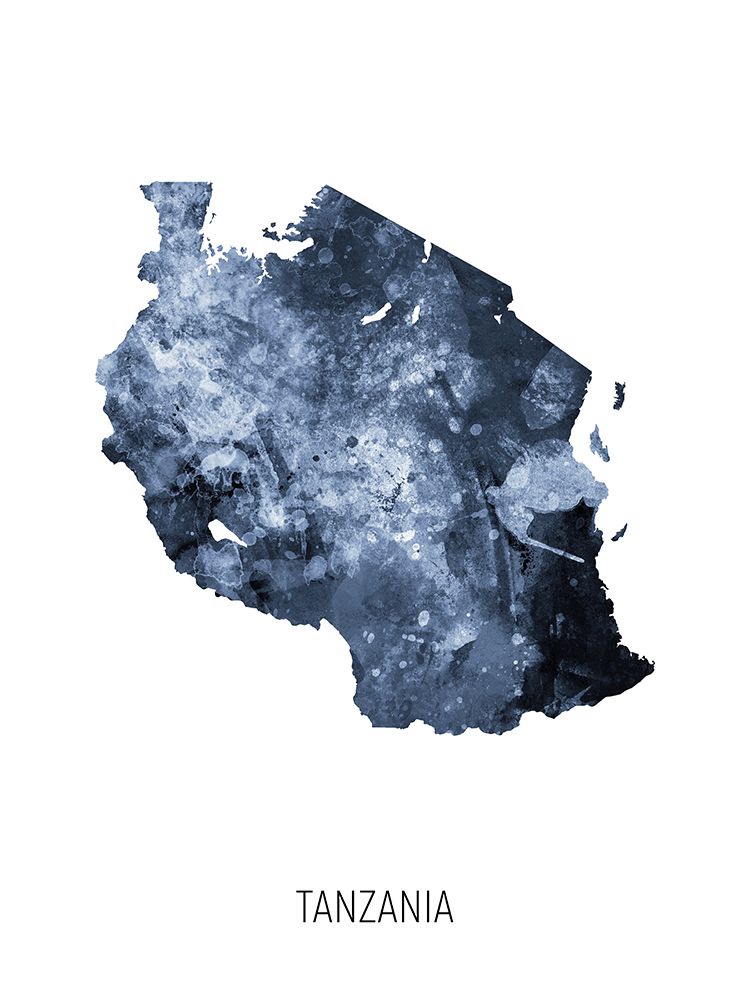 Tanzania Watercolor Map
