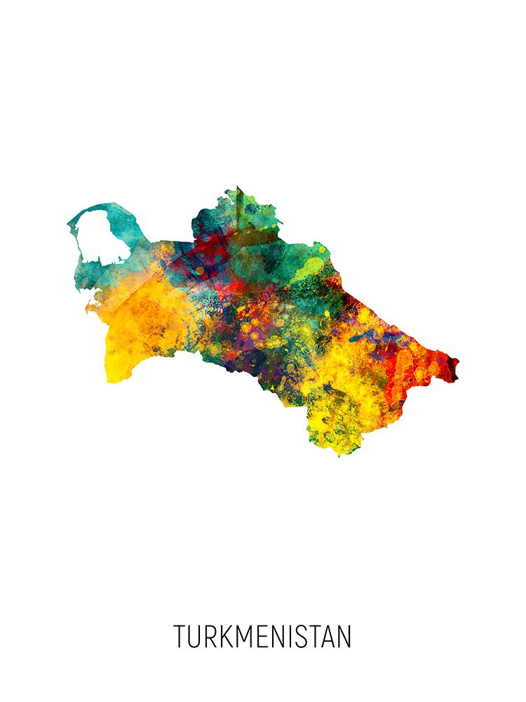 Turkmenistan Watercolor Map