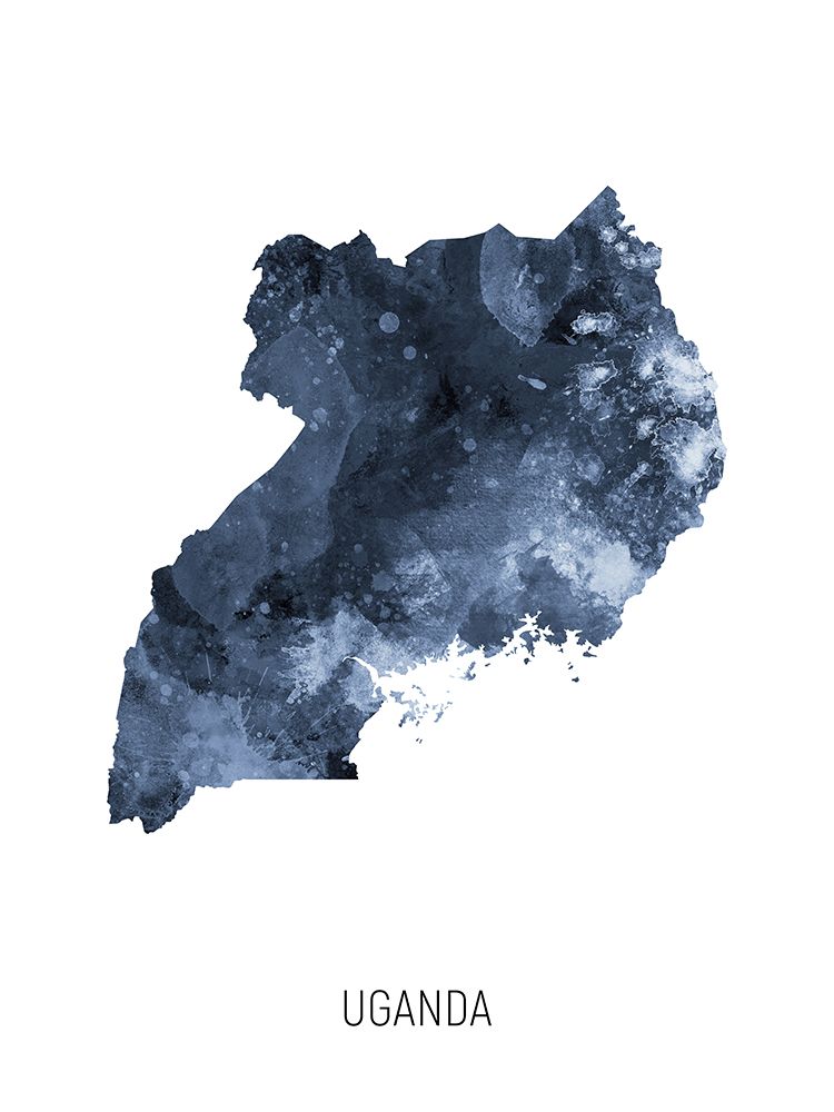 Uganda Watercolor Map