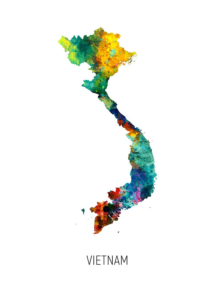 Vietnam Watercolor Map
