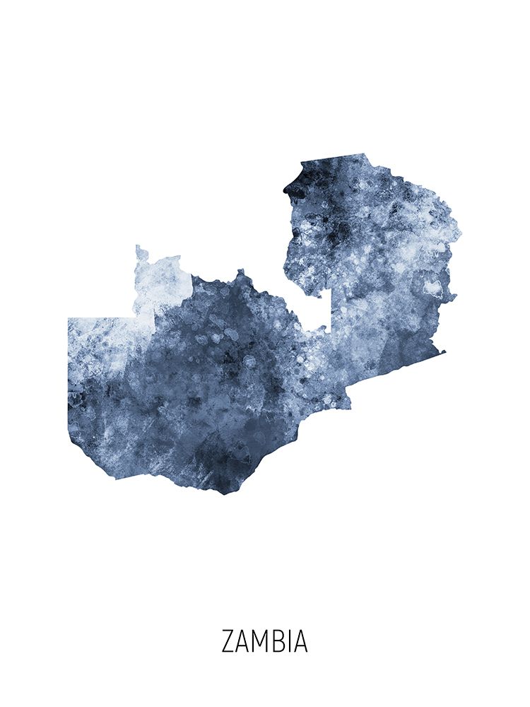 Zambia Watercolor Map