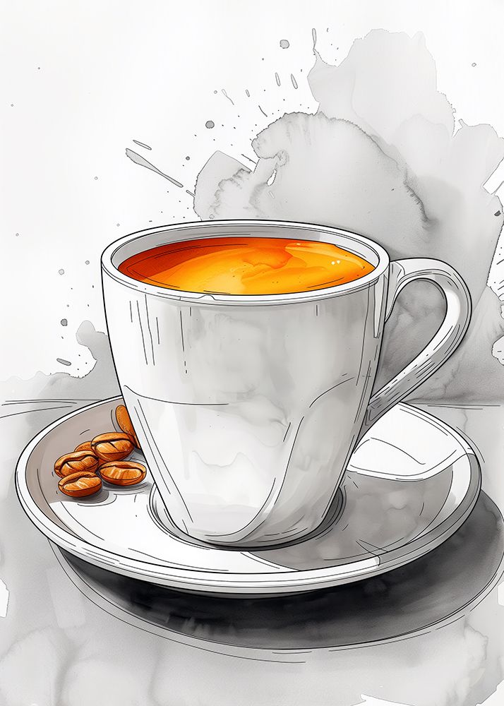 I Love Coffee Food Illustration Art (2)