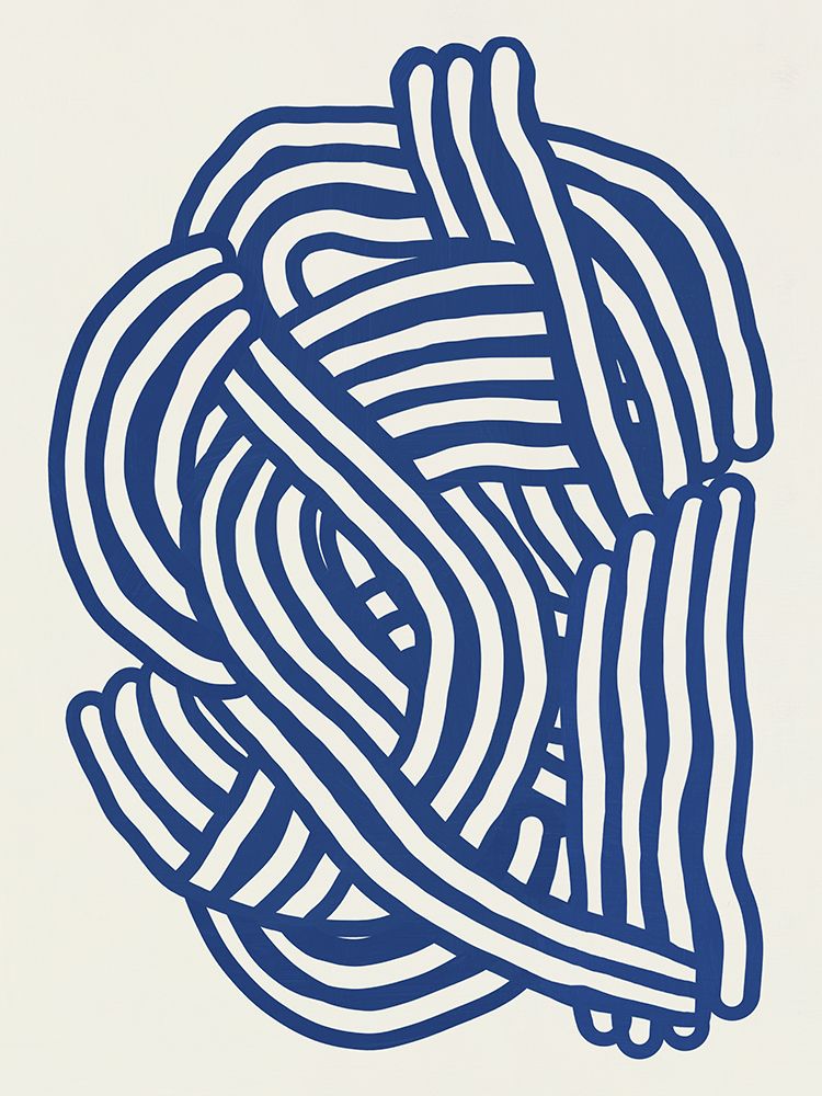 Line art organic shape in blue